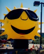 Sun shape cold-air advertising inflatables for sale and rent!